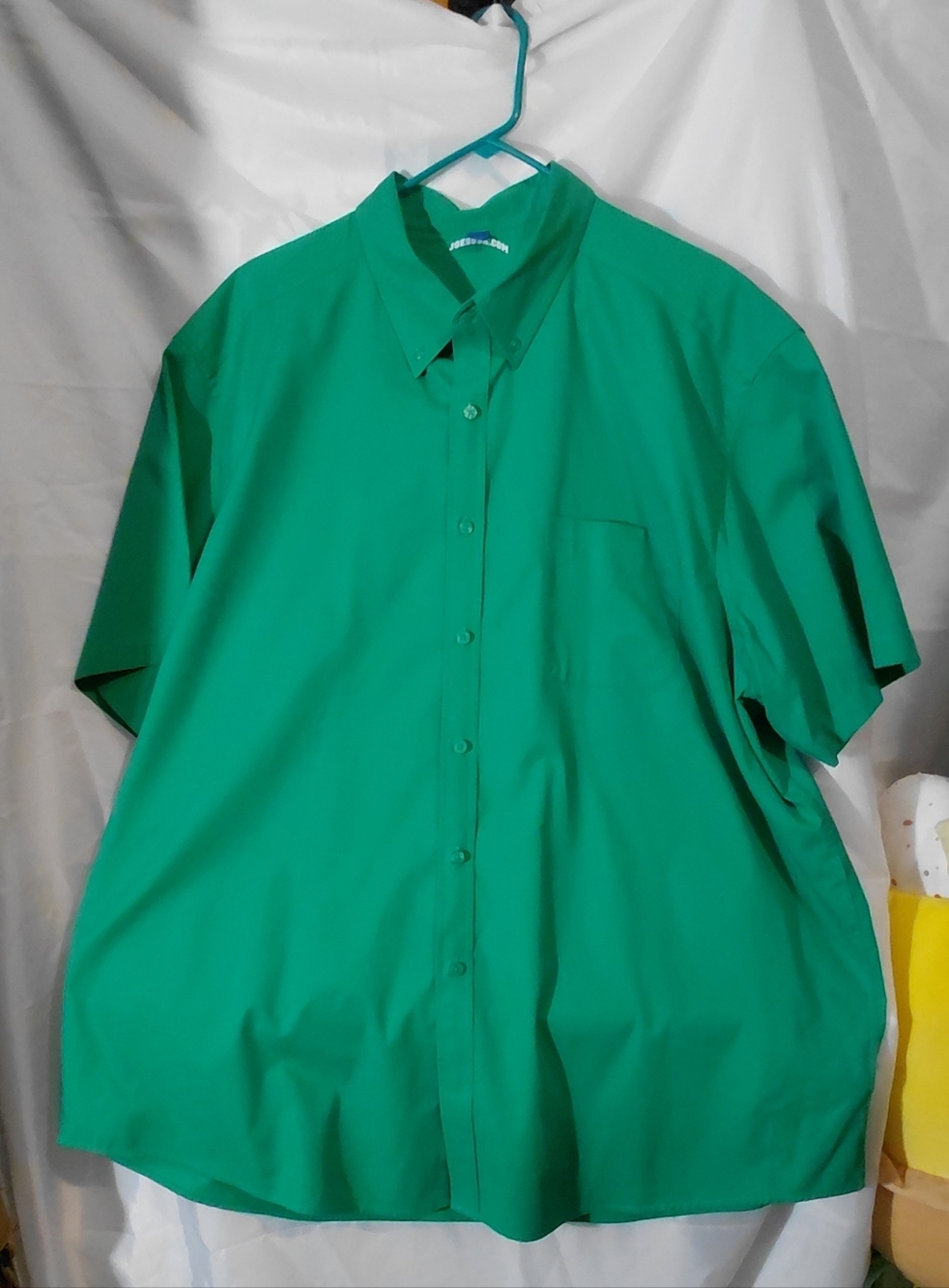 Casual Short-Sleeve Button-Down Shirt in Kelly Green